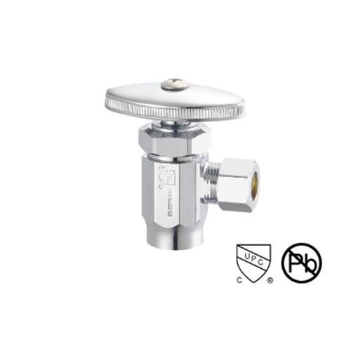 Quality Solder Brass Copper 1/ 2 Inch Angle Valve  Faucet Angle Stop Chrome Plating Lead Free for sale