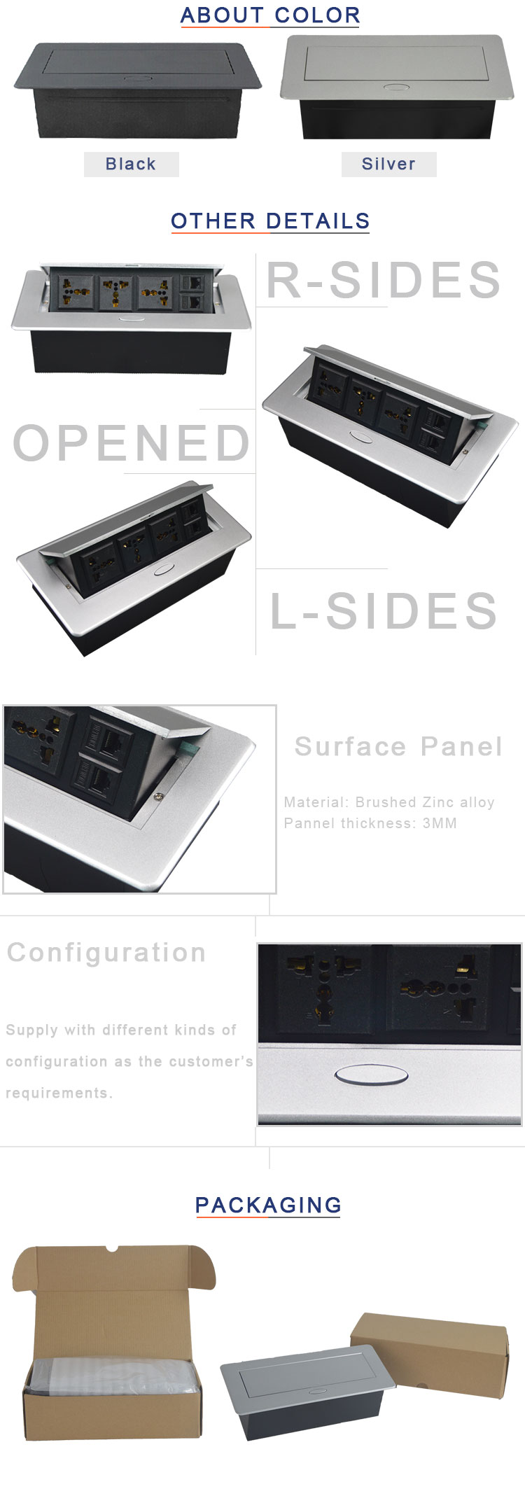 BNT Conference table mounted socket with dual RJ45 network for conference offices BD620-9