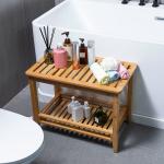 Transform Your Shower Experience with this Bamboo Shower Bench Stool and Storage