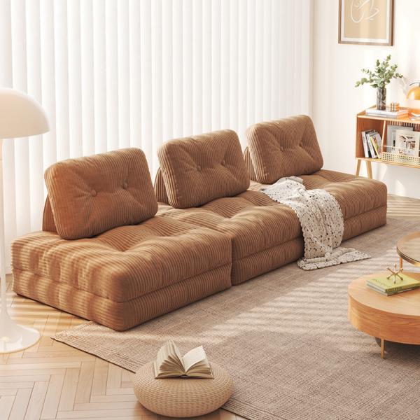 Quality Reclining Convertible Sectional Couch Bed Sofa Tatami With Velvet Fabric for sale