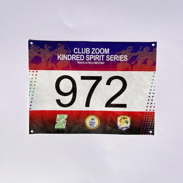 Quality Customized Competition Identification Numbers Thickness 0.5mm PANTONE Color Race Biking Marathon Number Bibs for sale