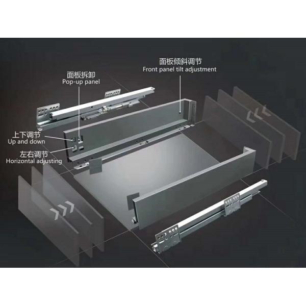 Tandem Box Kitchen Slim Box Double Wall Drawer System 3D Adjustment Height 4"/6"/8"