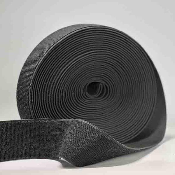 Quality 25mm Elasticated Velcro 100% Nylon Stretch Hook And Loop Black for sale