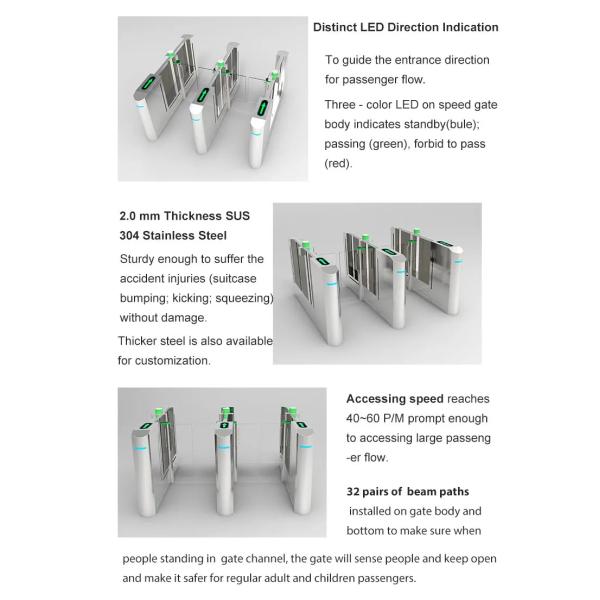 Passenger Flow Systems Turnstiles , Safety Pedestrian Speed Gates Turnstiles
