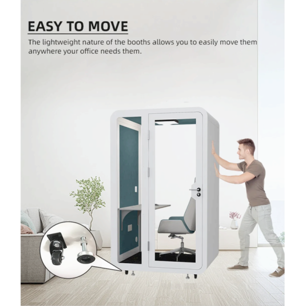 Adjustable Office Phone Booth Extendable Modular Acoustic Booths Whisper Quiet 15 dB