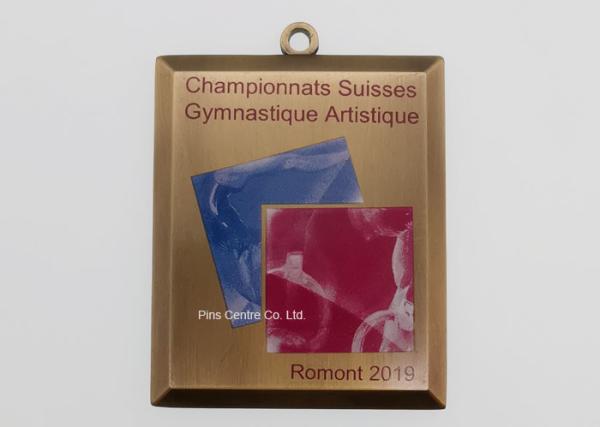 Quality Olympic Die Struck Enamel Medal With Offset Printing Logo for sale