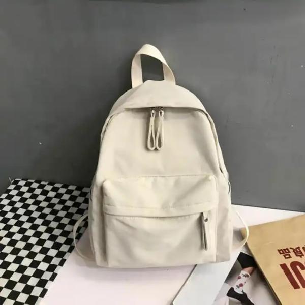 Custom Smell Proof School Canvas Backpack White Khaki Blue Black With Logo
