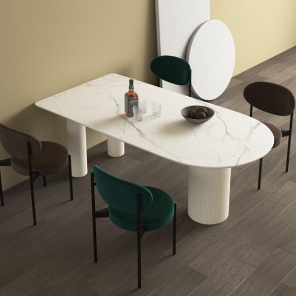 12mm Rock Beam Contemporary Dining Table 75cm High Modern Style Scratch Resistance