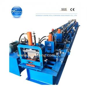 China Container Bottom Rail Channel Roll Forming Gutter Machine Hydraulic Cutting on sale