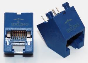 China Right Angle RJ45 Female Connector Tab Up Rj45 Female Socket RoHS Compliant on sale