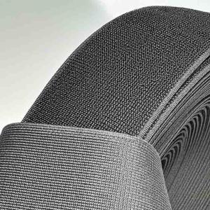 Black 40mm*380mm Elastic Hook And Loop Strap OEM Elastic Loop Tape
