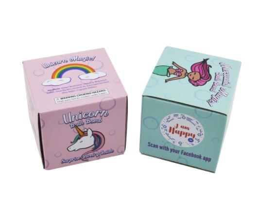 Quality Youfu Iridescent Cardboard Packaging Box Small Bath Bomb Product Foldable 1000PCS for sale