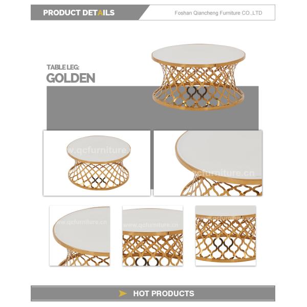 Modern Style Dia 90cm SS Coffee Table Round Shape Golden frame