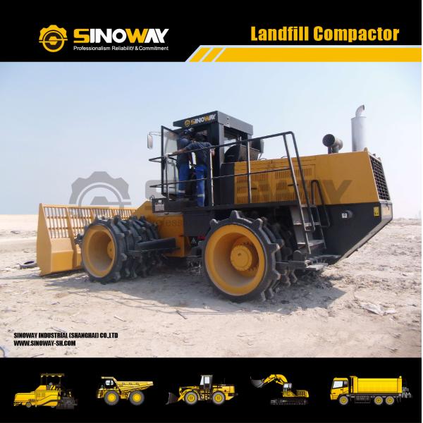 Sanitary Building Construction Equipments 28 Ton Landfill Garbage Compactor Truck