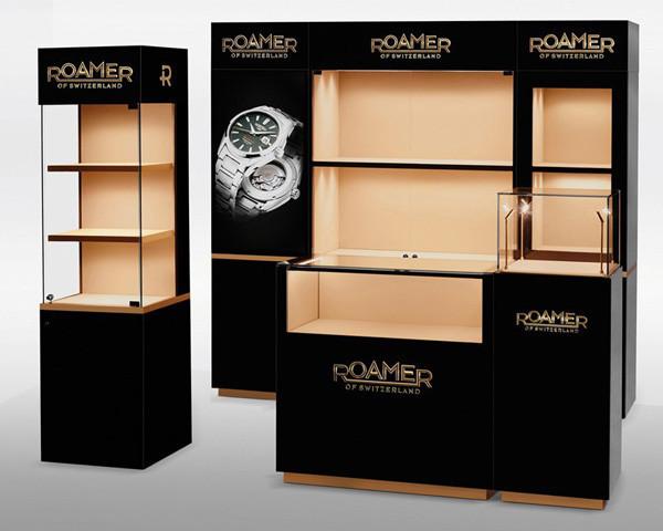 Quality high end wooden jewelry display counter with gloss spray paint for sale