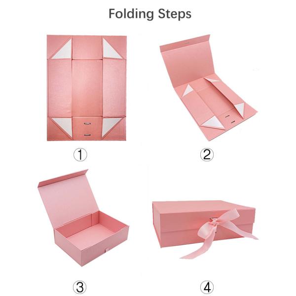 Foldable Magnetic 1200g 2mm Cardboard Luxury Gift Boxes Wedding Favor