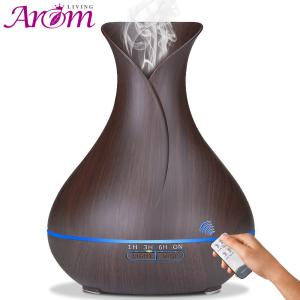 Buy cheap 400ml Tulip Shape Dark Wood Grain Aromatherapy Diffuser product