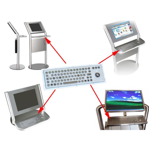 Vandal Resistant Industrial Computer Keyboard with trackball , water resistant keyboard Metal