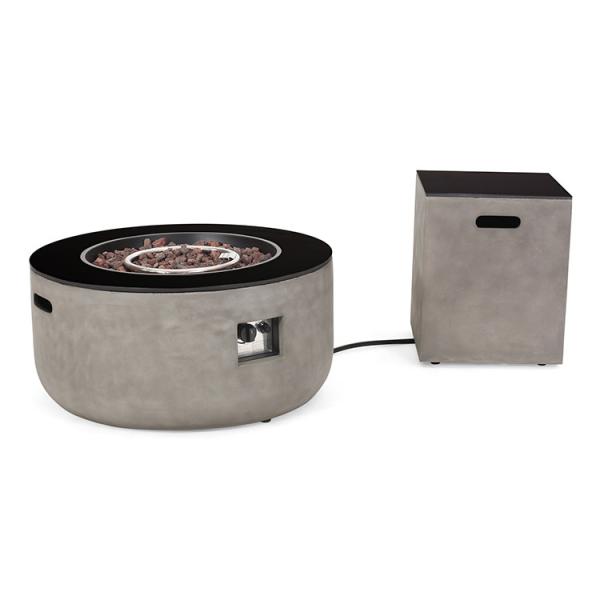 Quality Cement Customized Color Portable Round Propane Fire Pit For Camping Party for sale