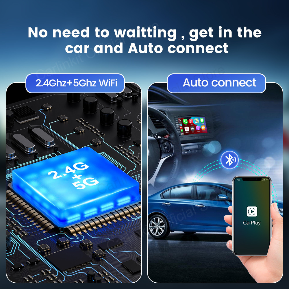 Wired To Wireless Smart Android Auto And Apple Carplay Dongle 2Air AI BOX Wireless USB Wifi BT Adapter