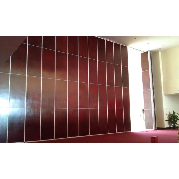 Wooden MDF Restaurant Foldable Movable Sliding Partition Walls Rolling System