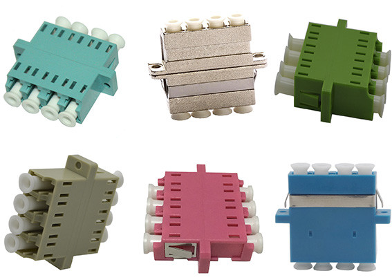 OM3 LC Fiber Optic Adapter 4 Ways Single Mode IEC Standards Customized