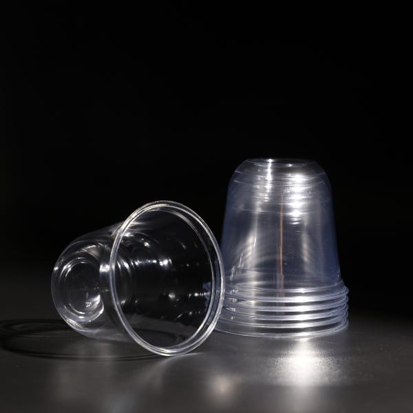 Quality BPA Free Clear Plastic PET Cup Stackable Custom Plastic Cold Drink Cups With Lid for sale