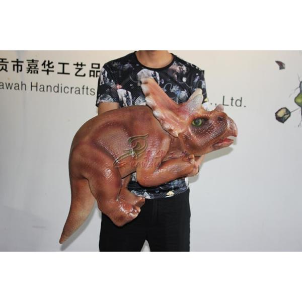 Lovely Small Coffee Colored Realistic Hand Baby Dinosaur Puppet For Sale