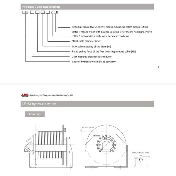 Medium Size 2T Hydraulic Crane Winch Grooved Drum