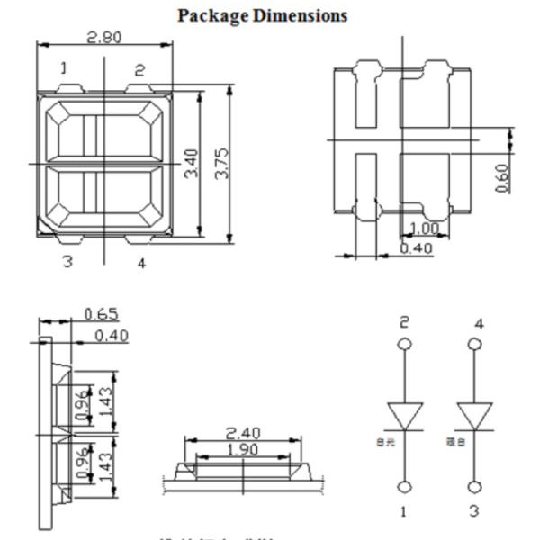 2835 Bicolor Dual Colors Double Chip Bi-color SMD LED