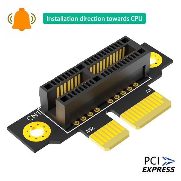 Quality Reverse 90 Degree PCI-E 3.0 1X Slot To PCIe X1 Adapter Riser Card For 1U Server Case for sale