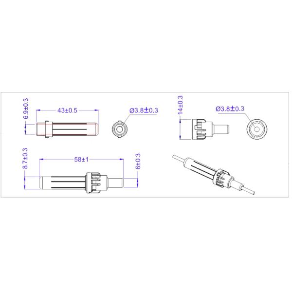 6x30 3AG 10 Amp 250V Inline Fuse Holder Bayonet Type PA66 White Fuse Block With Cable