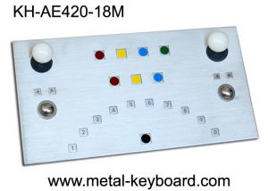 IP65 Metal Ruggedized Industrial Kiosk Keyboard with Tow Trackballs