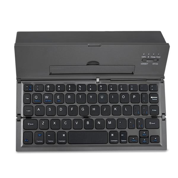 Metal Aluminum Alloy 3 Level Foldable Bluetooth Keyboard Rechargeable Portable Folding Wireless Keyboard