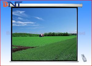 China Roll Down Flat Projector Screen On Wall , Electric Screens For Projectors 84 Inch on sale