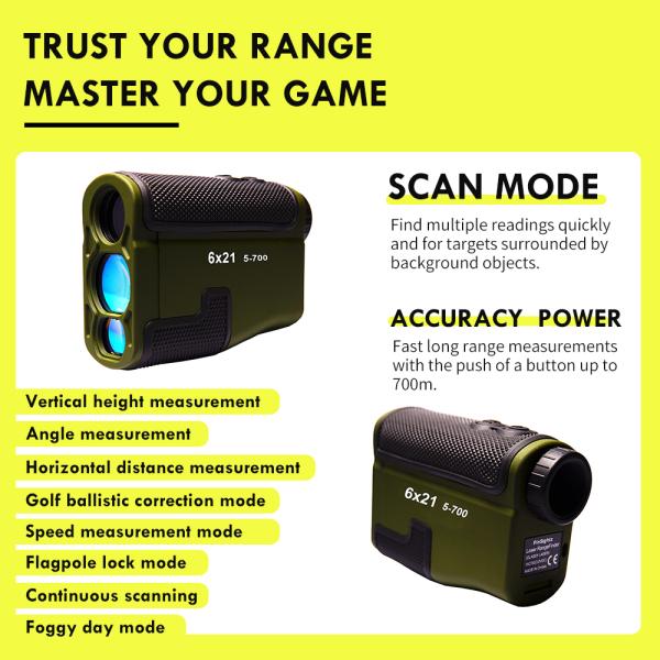 6x Impact Laser Bow Hunting Rangefinder High Definition Optics Range Finder For Golf
