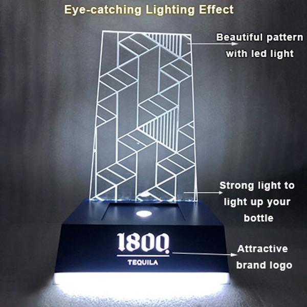 Quality Single Alcohol Beverage Wine Bottle LED Acrylic Display Stand Bottle Glorifier for sale