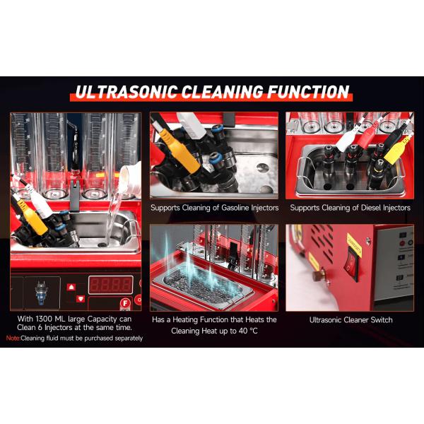 ANCEL AJ400 Fuel Injector Tester Injector Cleaning Machine, 4 Cylinders for Car 110V or 220V