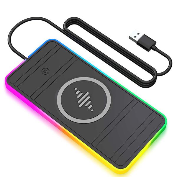 Quality Apple and Samsung Compatible Car Wireless Charging Pad 2 in 1 USB Wireless Car Charger 15W Fast Charging for sale