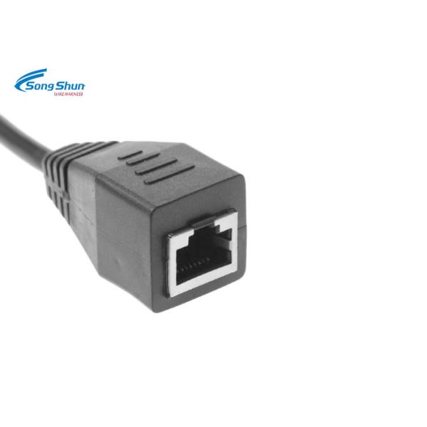 LAN Network Patch Cord Custom Black SFTP Cat 6 24AWG Bare Copper Conductor