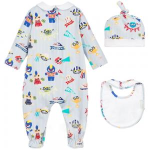 Buy cheap custom design 3pcs toddler clothes / hats / bibs newborn girl sleeper footed baby clothes set baby clothing sets product