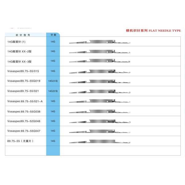 Computer Flat Knitting Machine Spare Parts Stanger Machine Knitting Needles 14G