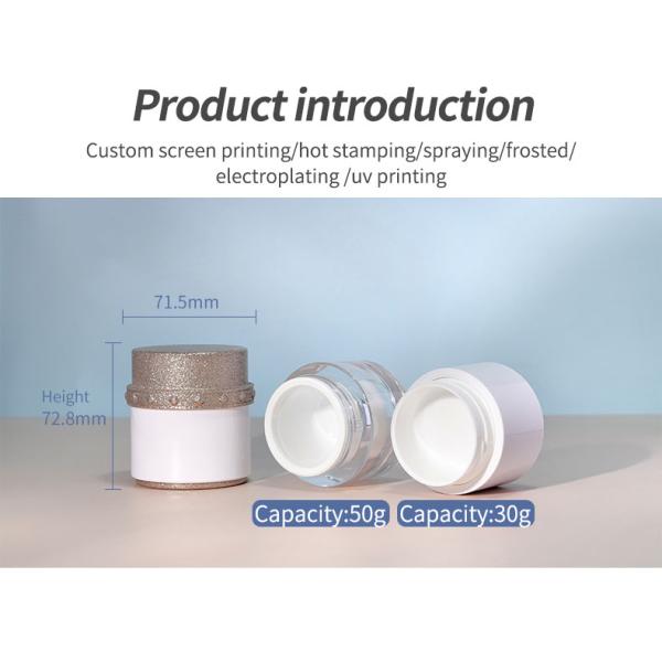 Refillable Empty Skincare Containers 30g 50g Cream Jar Containers For Cosmetic Packaging