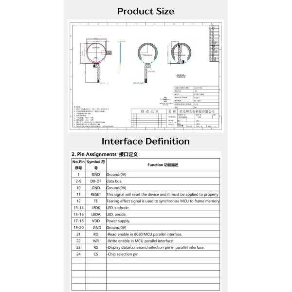 1.52" 360×360 Transmissive TFT LCD Display, High Brightness, All View, ST77916 Driver