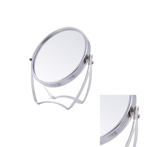 Luxurious 360° Rotatable 1X/2X Magnification Cosmetic Table Mirror with Adjustable PU Leather Base