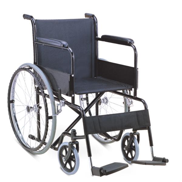 Quality Essential Folding Reclining Wheelchair Economic With Fixed Armrest Fixed Footrest for sale