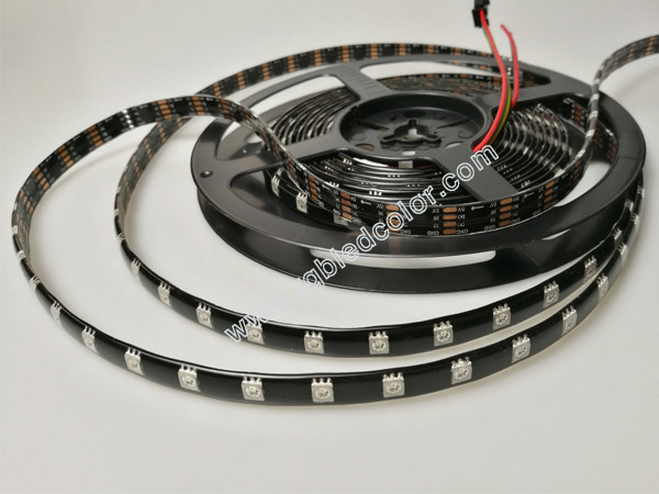ws2813b black pcb magic strip with the soldering pad on the back