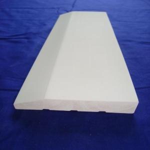 Eco Friendly White Wood Baseboard , Building Decration Primed Wood Baseboard