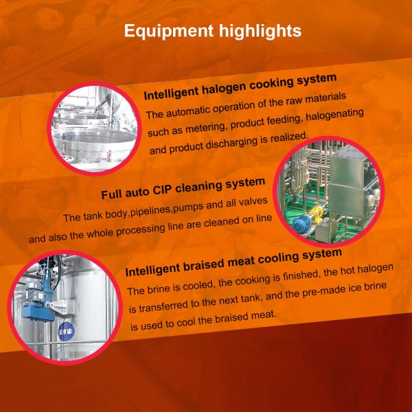 Intelligent Meat Processing Plant Halogen Cooking System For Sauce Brine