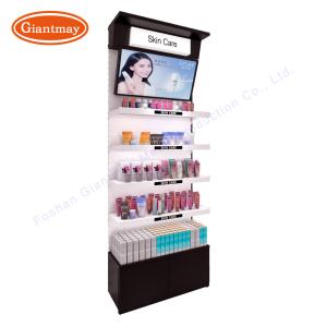 China Cosmetics Store Metal Floor Display Racks Floor Standing Stable Structure on sale